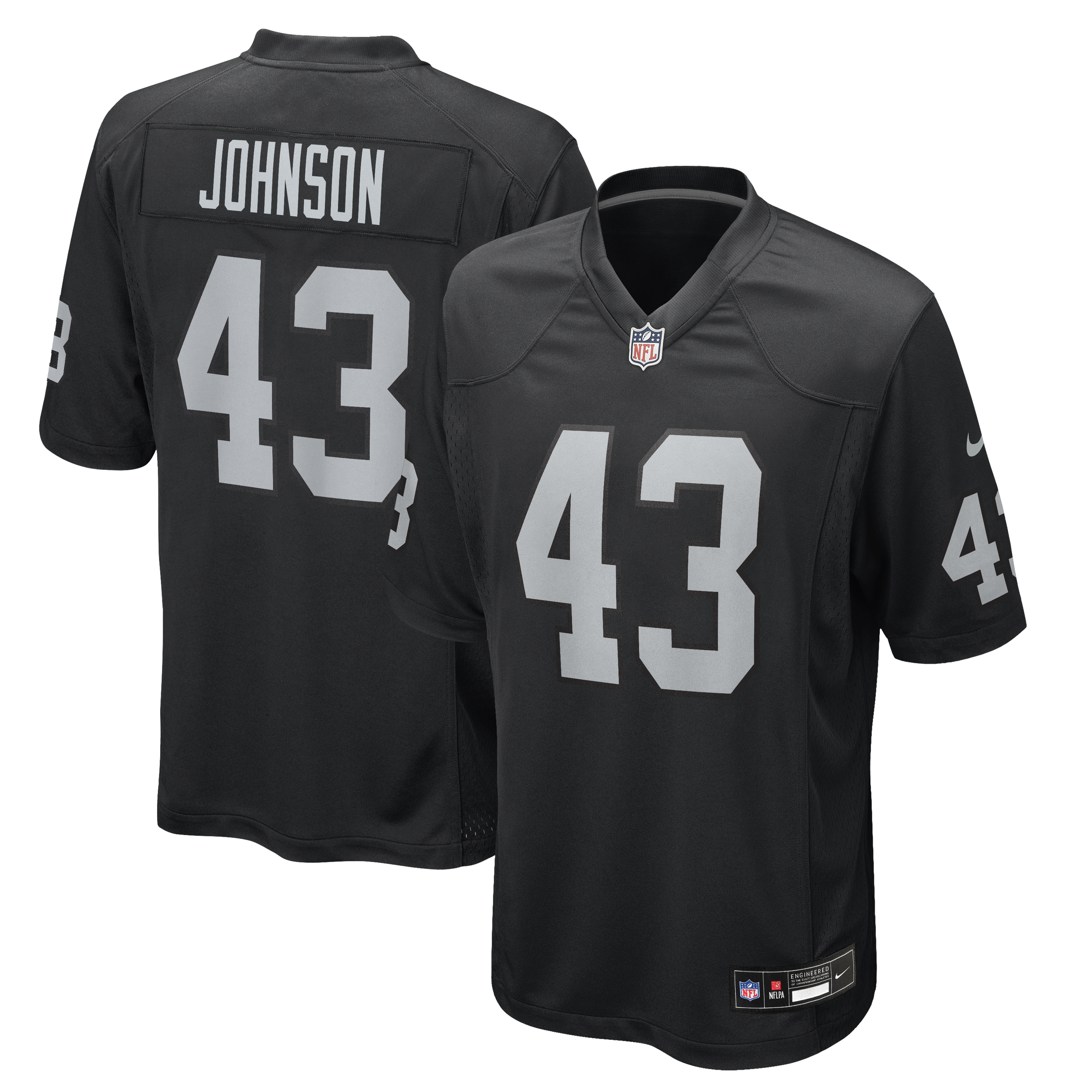 Men's Nike Dalton Johnson Black Las Vegas Raiders Team Game Jersey