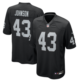 Men's Nike Dalton Johnson Black Las Vegas Raiders Team Game Jersey