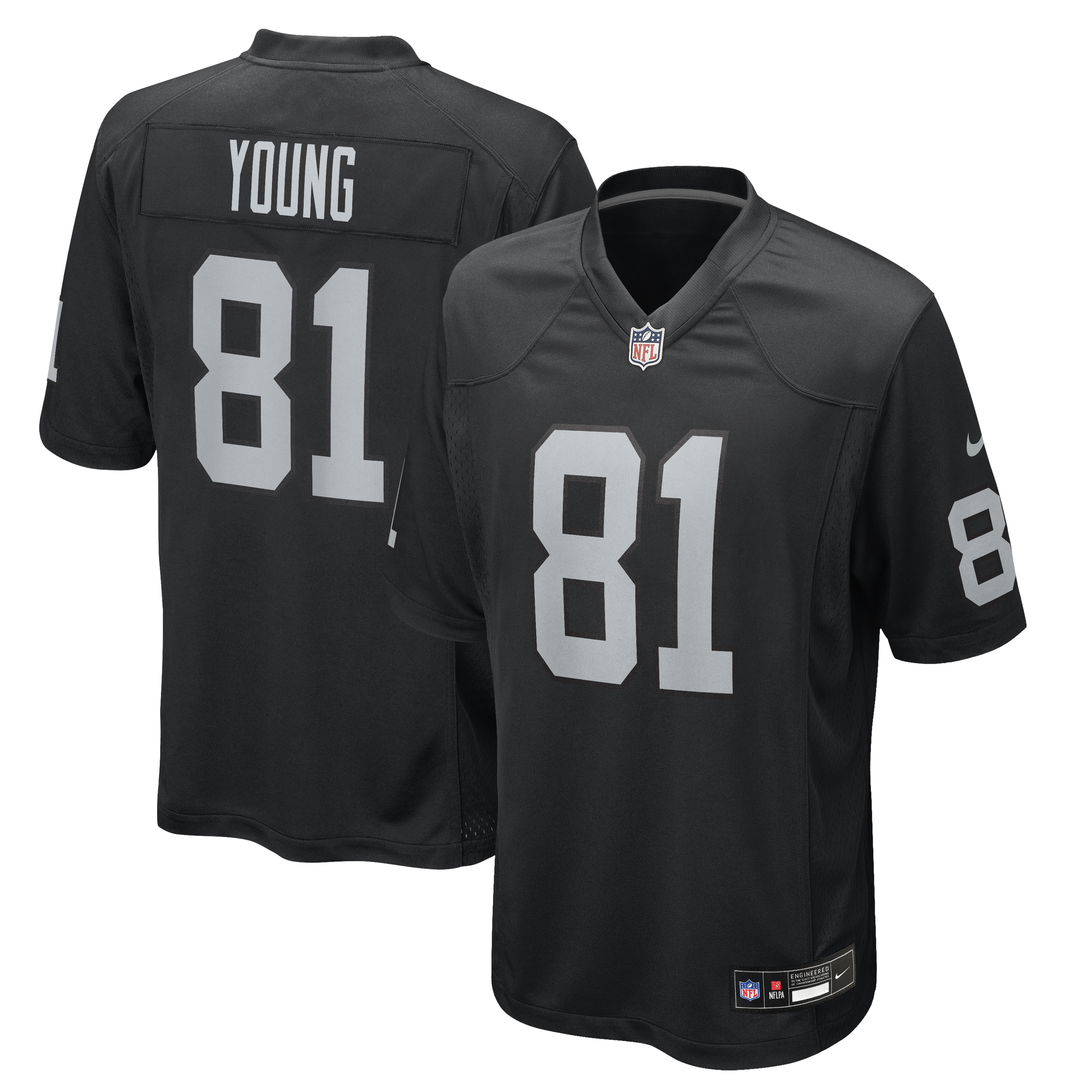 Men's Nike Dareke Young Black Las Vegas Raiders Team Game Jersey