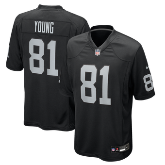 Men's Nike Dareke Young Black Las Vegas Raiders Team Game Jersey