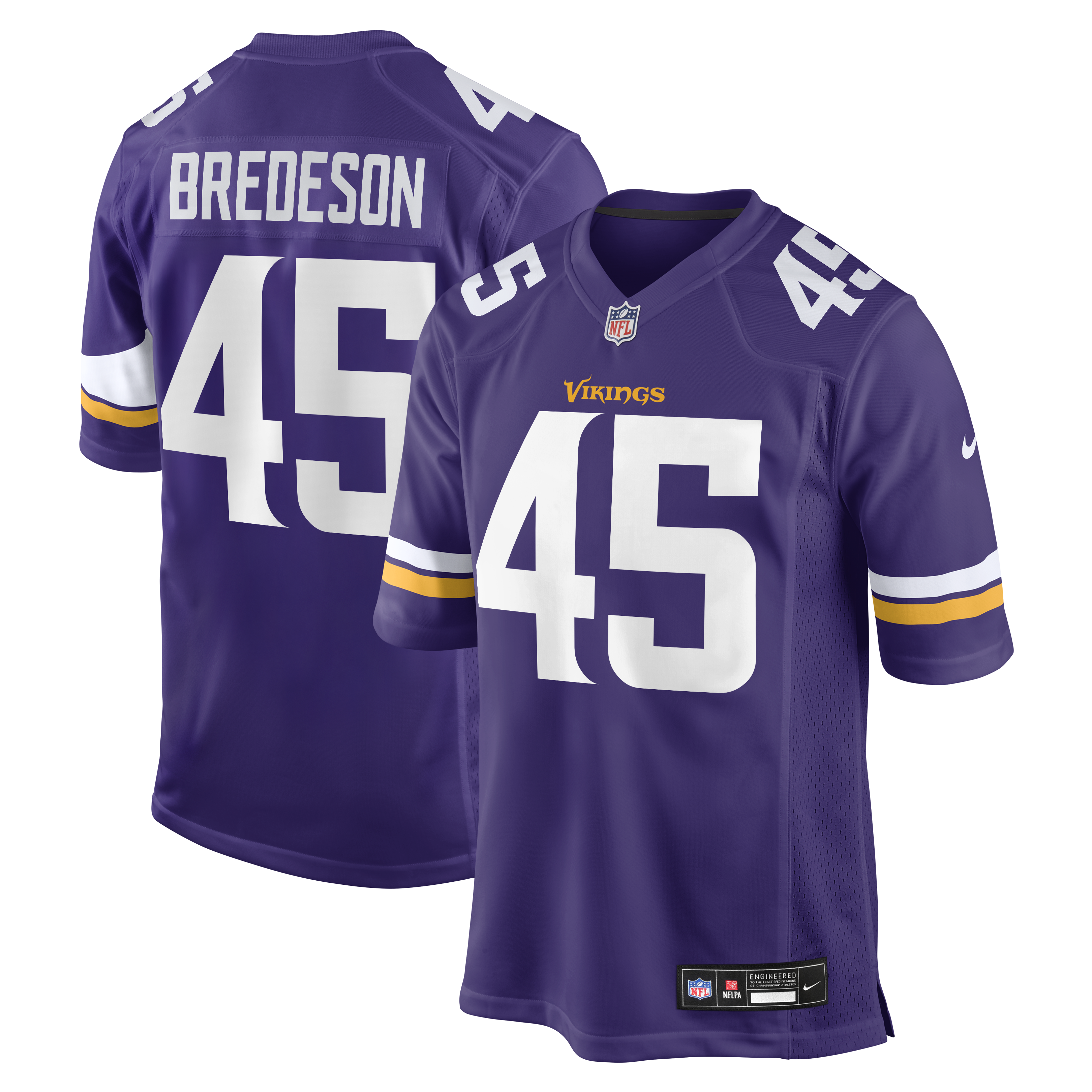 Men's Nike Max Bredeson Purple Minnesota Vikings Team Game Jersey