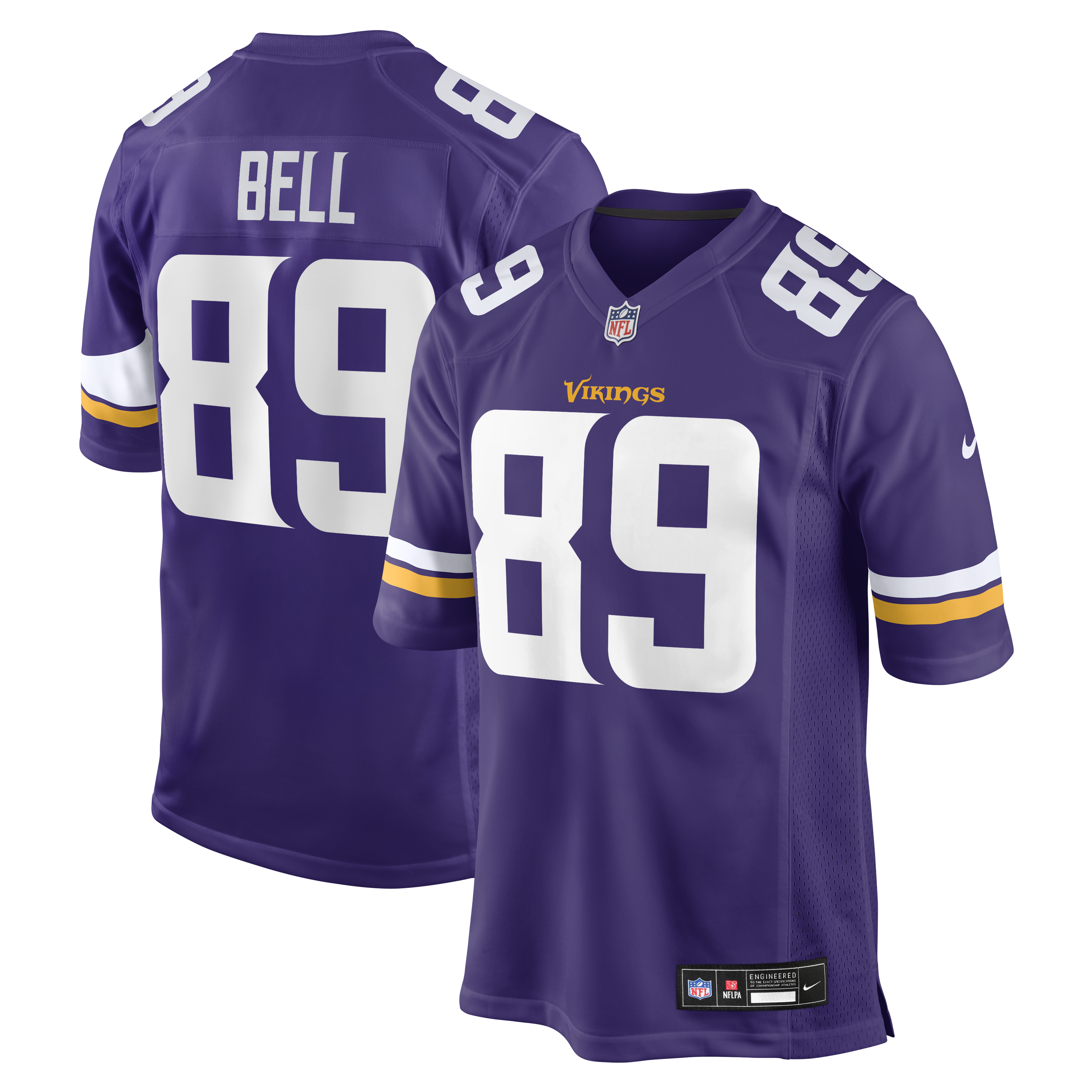 Men's Nike Dillon Bell Purple Minnesota Vikings Team Game Jersey