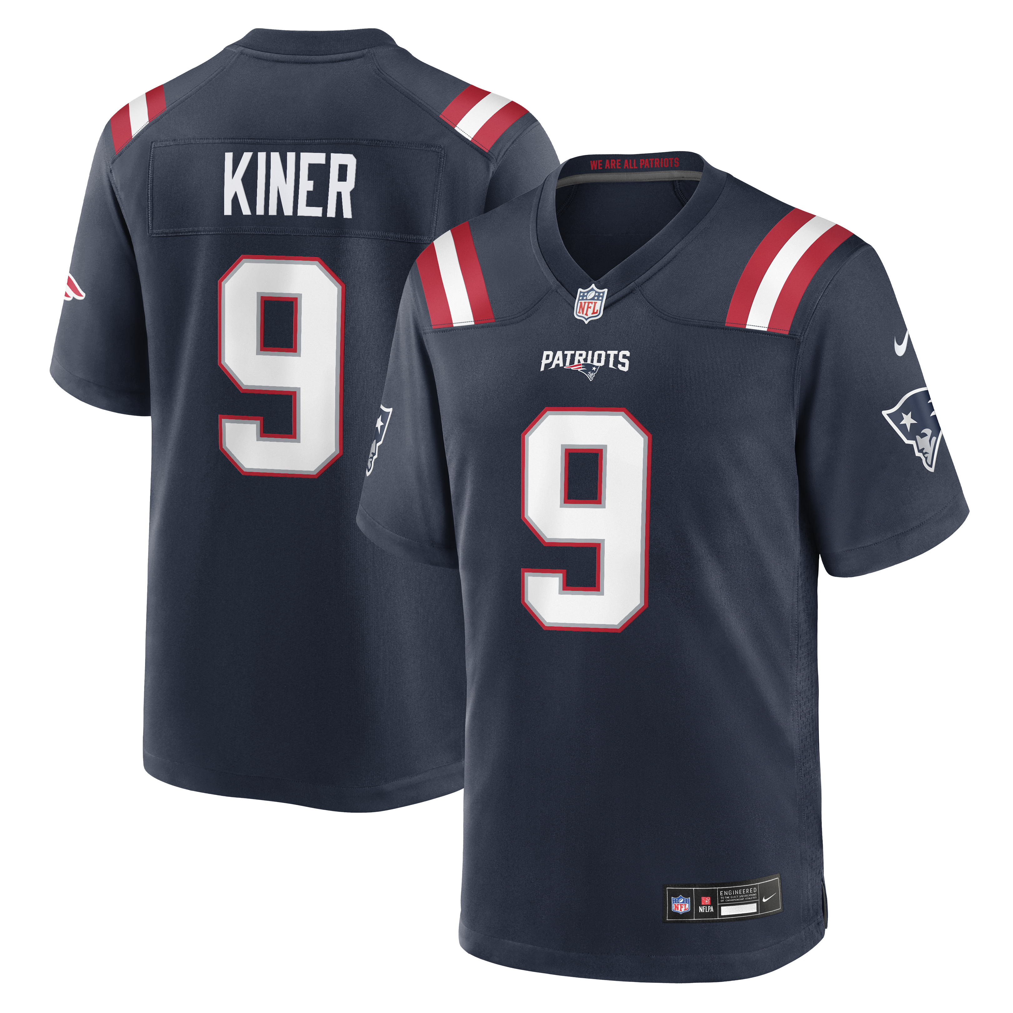 Men's Nike Corey Kiner Navy New England Patriots Team Game Jersey