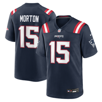 Men's Nike Behren Morton Navy New England Patriots Team Game Jersey