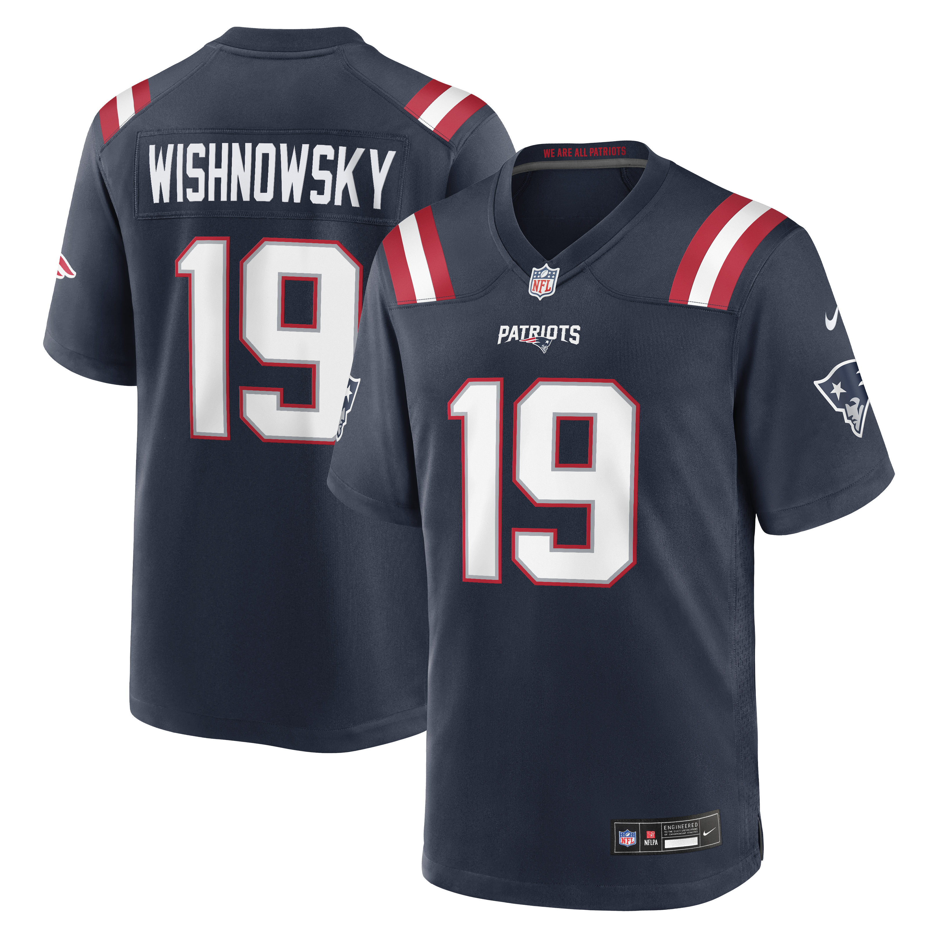 Men's Nike Mitch Wishnowsky Navy New England Patriots Team Game Jersey