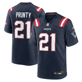Men's Nike Karon Prunty Navy New England Patriots Team Game Jersey