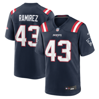 Men's Nike Jose Ramirez Navy New England Patriots Team Game Jersey