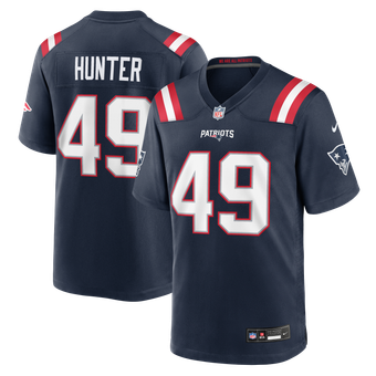 Men's Nike Erick Hunter Navy New England Patriots Team Game Jersey