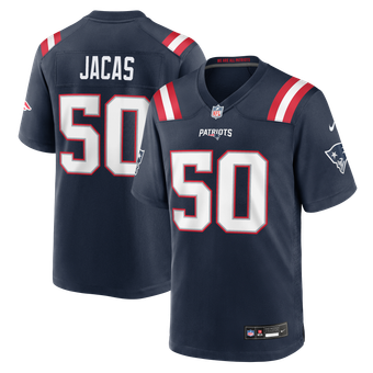 Men's Nike Gabe Jacas Navy New England Patriots Team Game Jersey