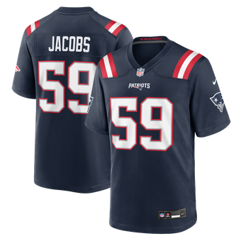 Men's Nike Khalil Jacobs Navy New England Patriots Team Game Jersey
