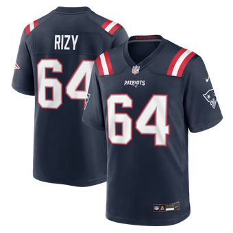 Men's Nike Jacob Rizy Navy New England Patriots Team Game Jersey