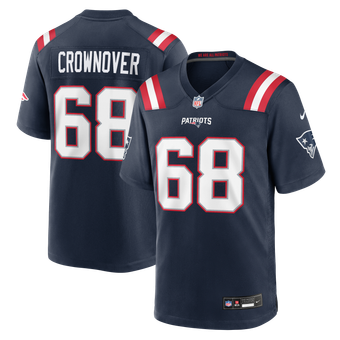 Men's Nike Dametrious Crownover Navy New England Patriots Team Game Jersey