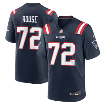 Men's Nike Walter Rouse Navy New England Patriots Team Game Jersey