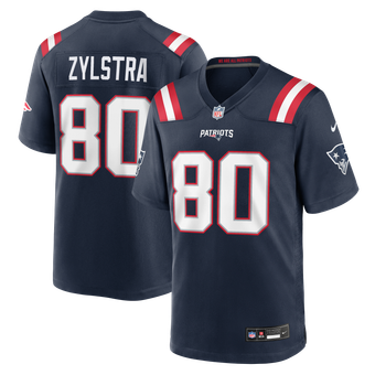 Men's Nike Shane Zylstra Navy New England Patriots Team Game Jersey