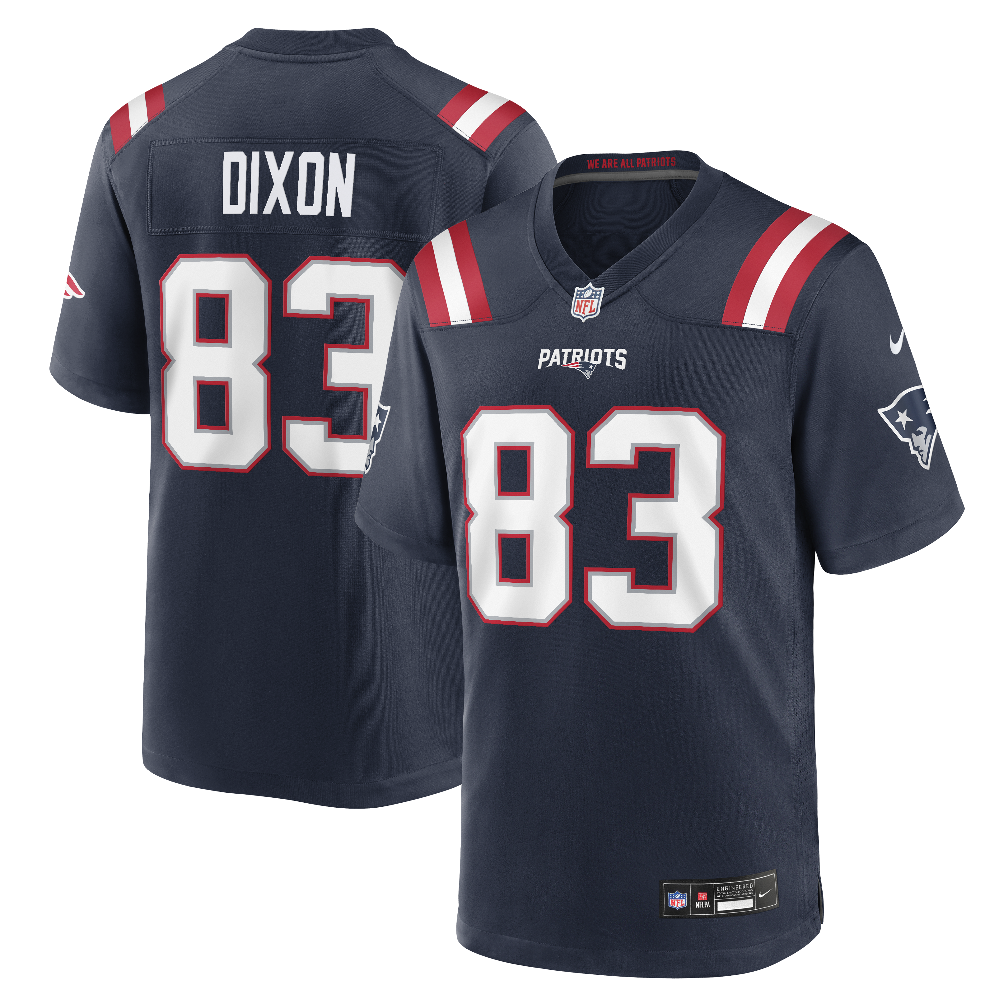 Men's Nike Kyle Dixon Navy New England Patriots Team Game Jersey