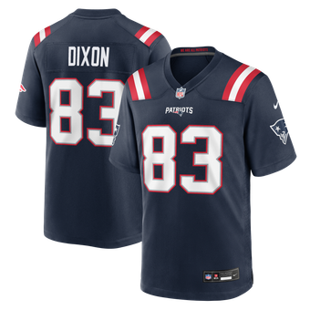 Men's Nike Kyle Dixon Navy New England Patriots Team Game Jersey