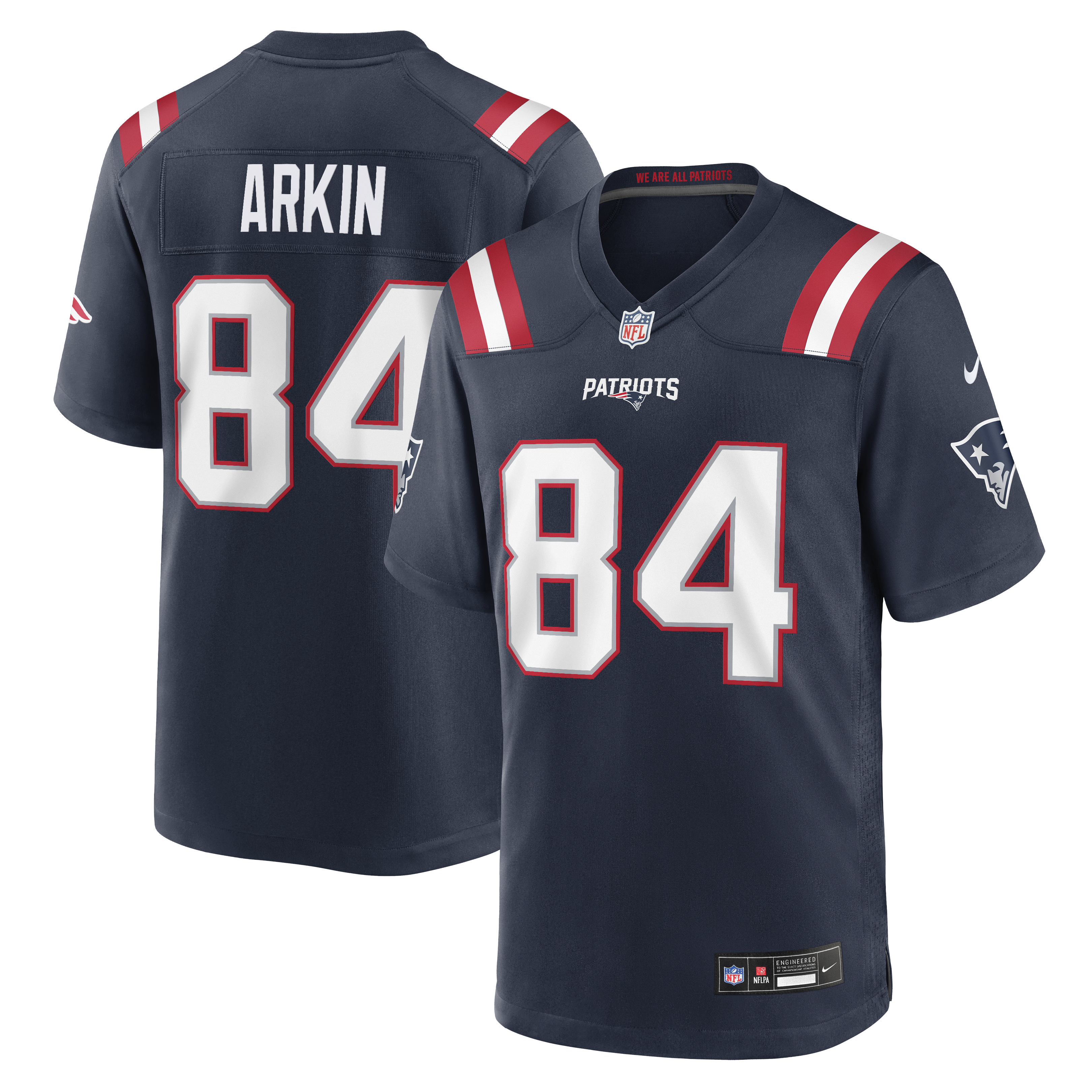 Men's Nike Tanner Arkin Navy New England Patriots Team Game Jersey
