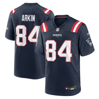 Men's Nike Tanner Arkin Navy New England Patriots Team Game Jersey