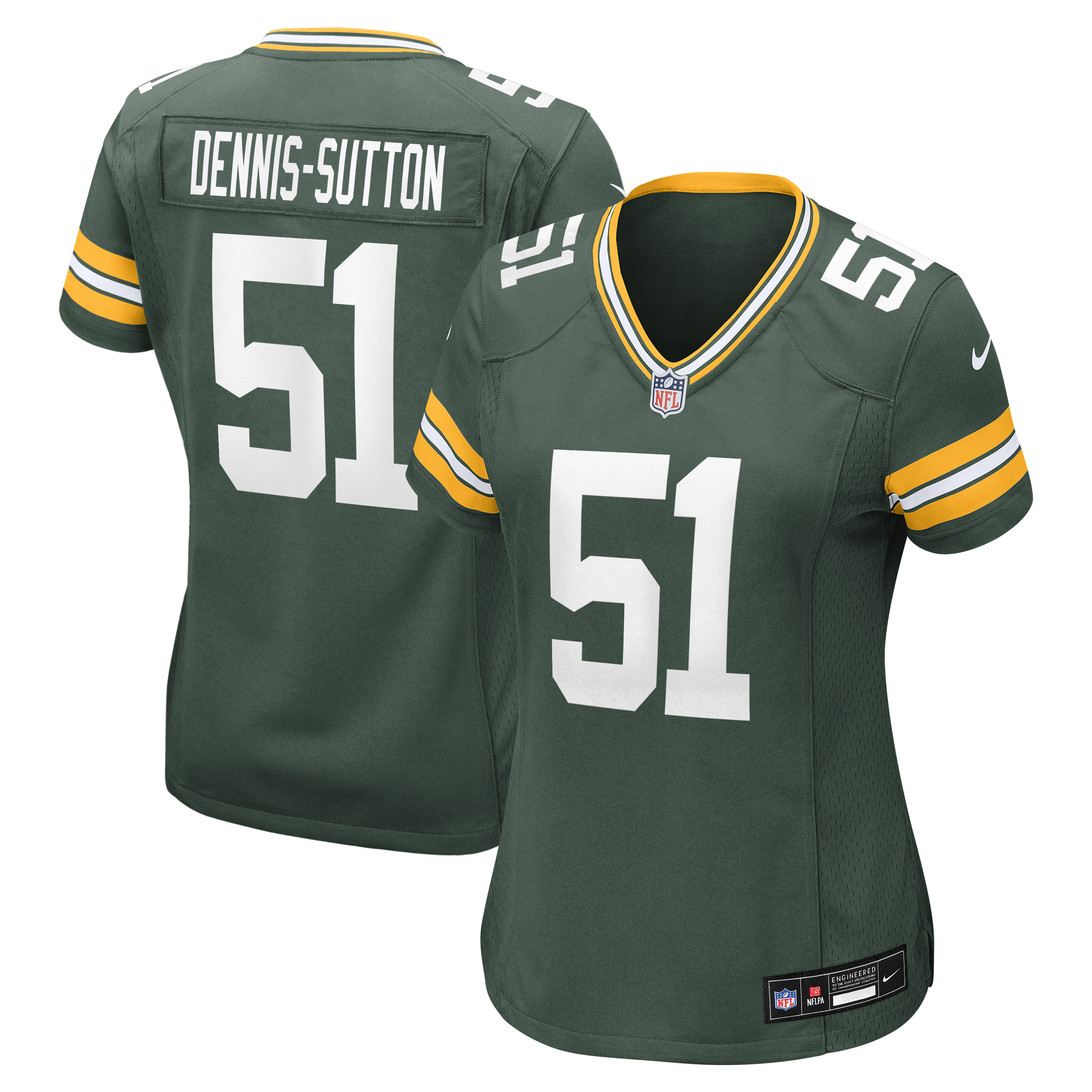 Women's Nike Dani Dennis-Sutton Green Green Bay Packers Team Game Jersey