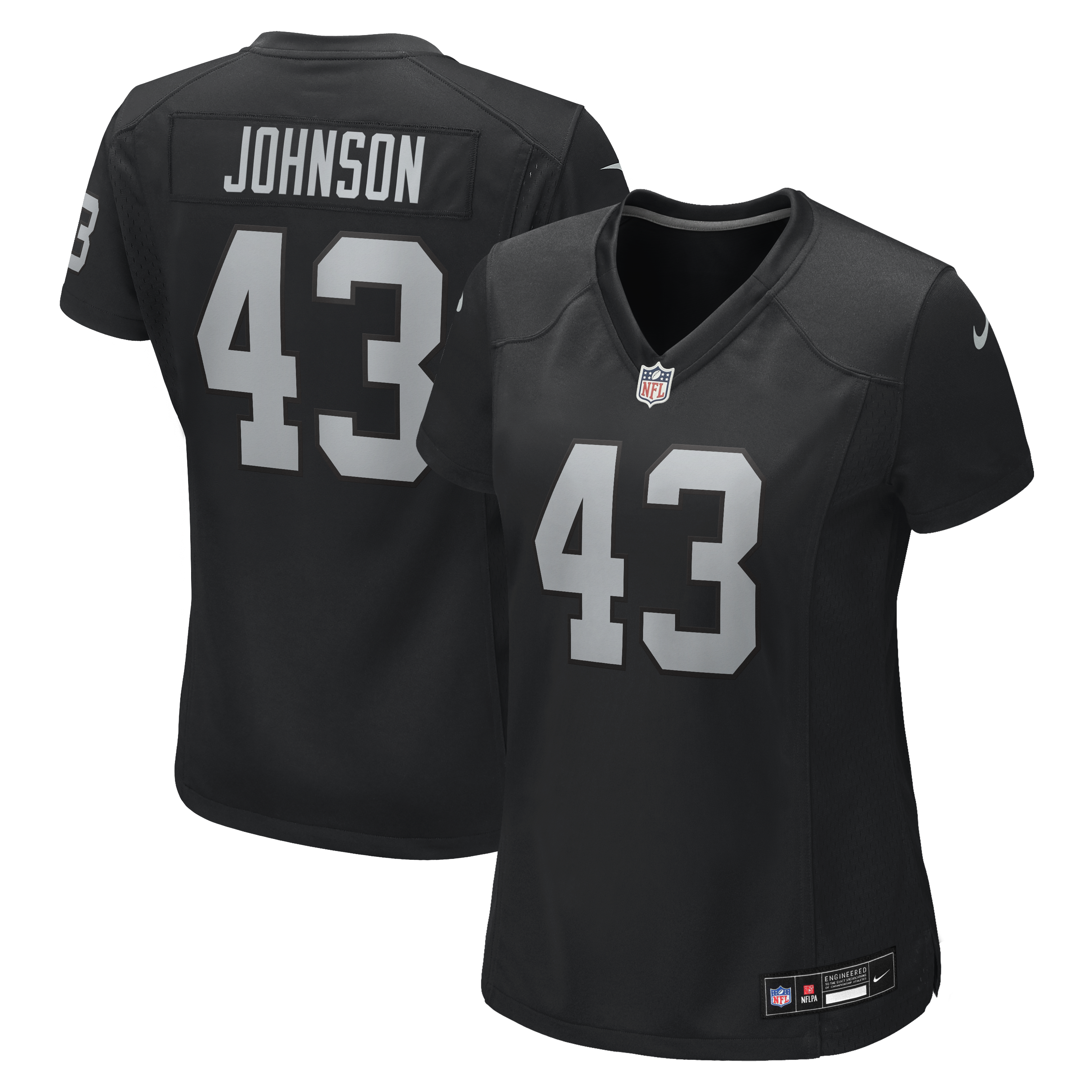 Women's Nike Dalton Johnson Black Las Vegas Raiders Team Game Jersey