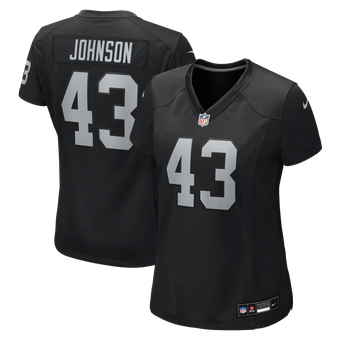Women's Nike Dalton Johnson Black Las Vegas Raiders Team Game Jersey