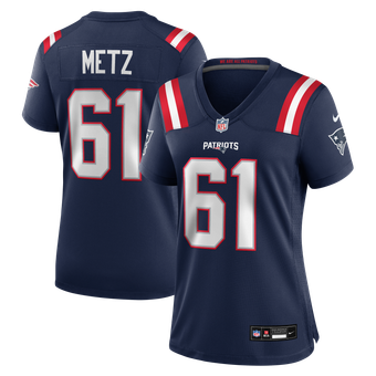 Women's Nike Lorenz Metz Navy New England Patriots Team Game Jersey