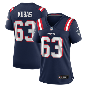 Women's Nike Jake Kubas Navy New England Patriots Team Game Jersey