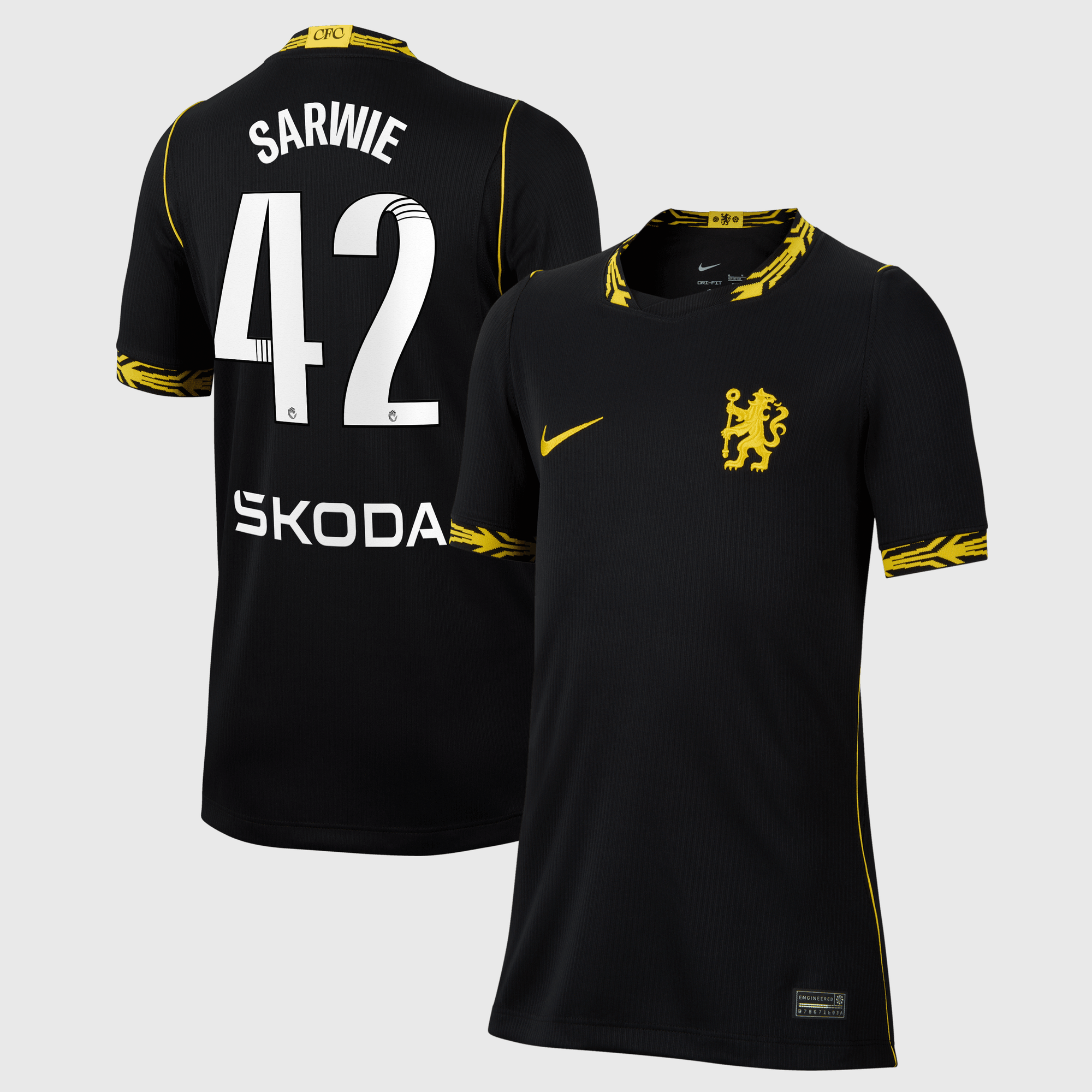 Chelsea WSL Nike Stadion Auswärtstrikot 2026-27 - Kinder mit Aufdruck Sarwie 42