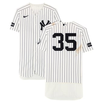 Cody Bellinger New York Yankees Game-Used #35 White Nike Pinstripe Jersey vs. Boston Red Sox on August 30, 2026