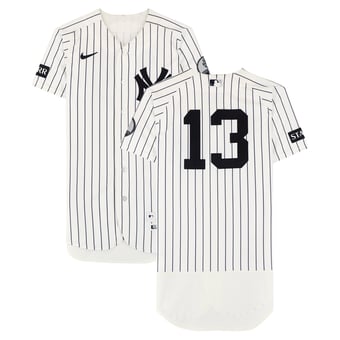 Jazz Chisholm Jr. New York Yankees Game-Used #13 White Nike Pinstripe Jersey vs. Boston Red Sox on August 30, 2026
