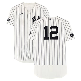 Trent Grisham New York Yankees Game-Used #12 White Nike Pinstripe Jersey vs. Boston Red Sox on August 30, 2026