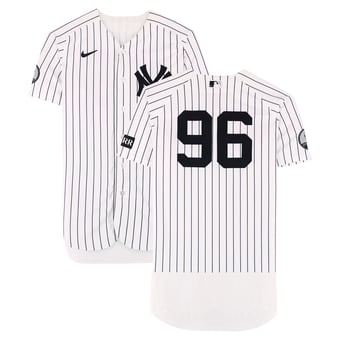 George Lombard Jr. New York Yankees Player-Worn #96 White Pinstripe Jersey vs. Boston Red Sox on August 30, 2026