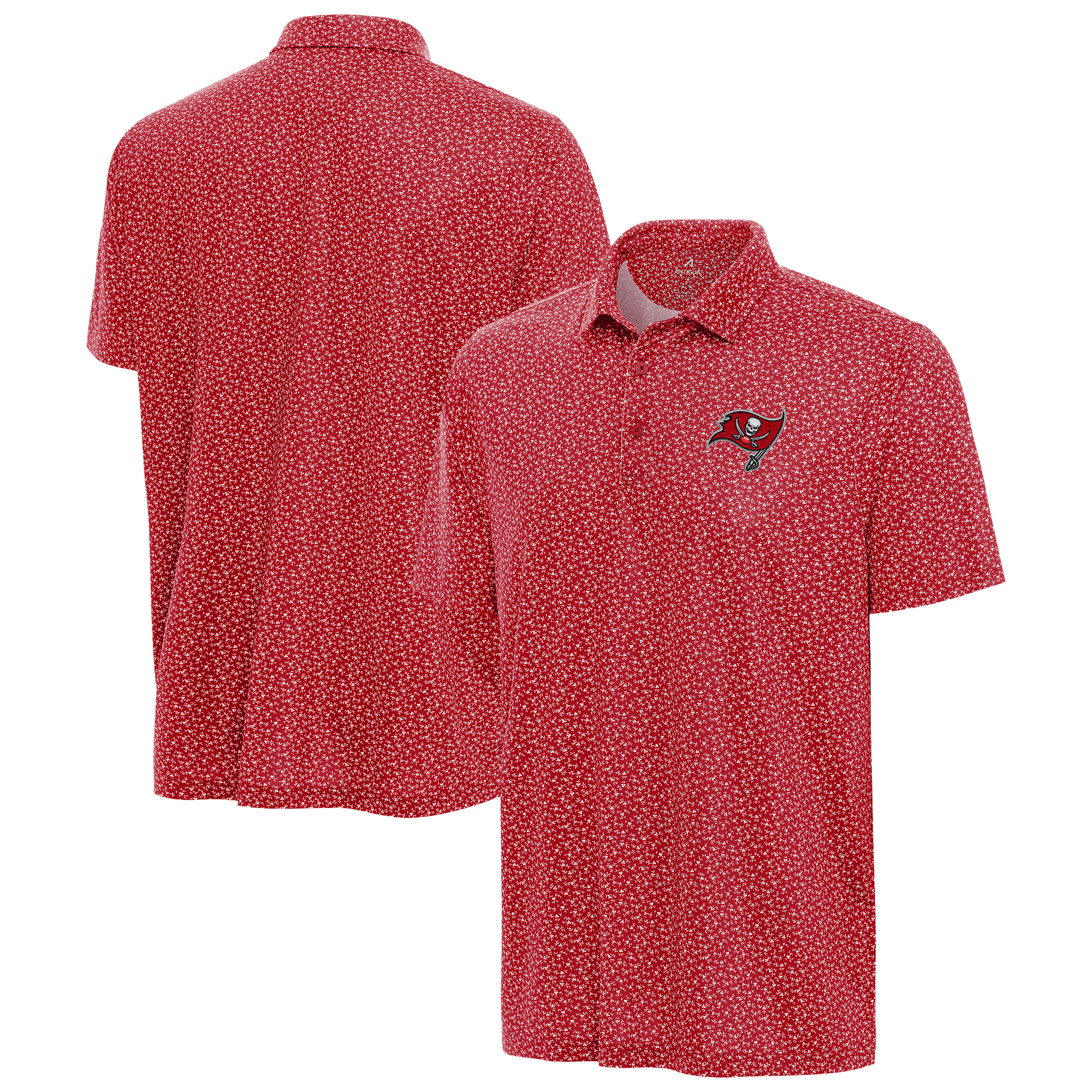 Men's Antigua Red Tampa Bay Buccaneers Vigorous Polo