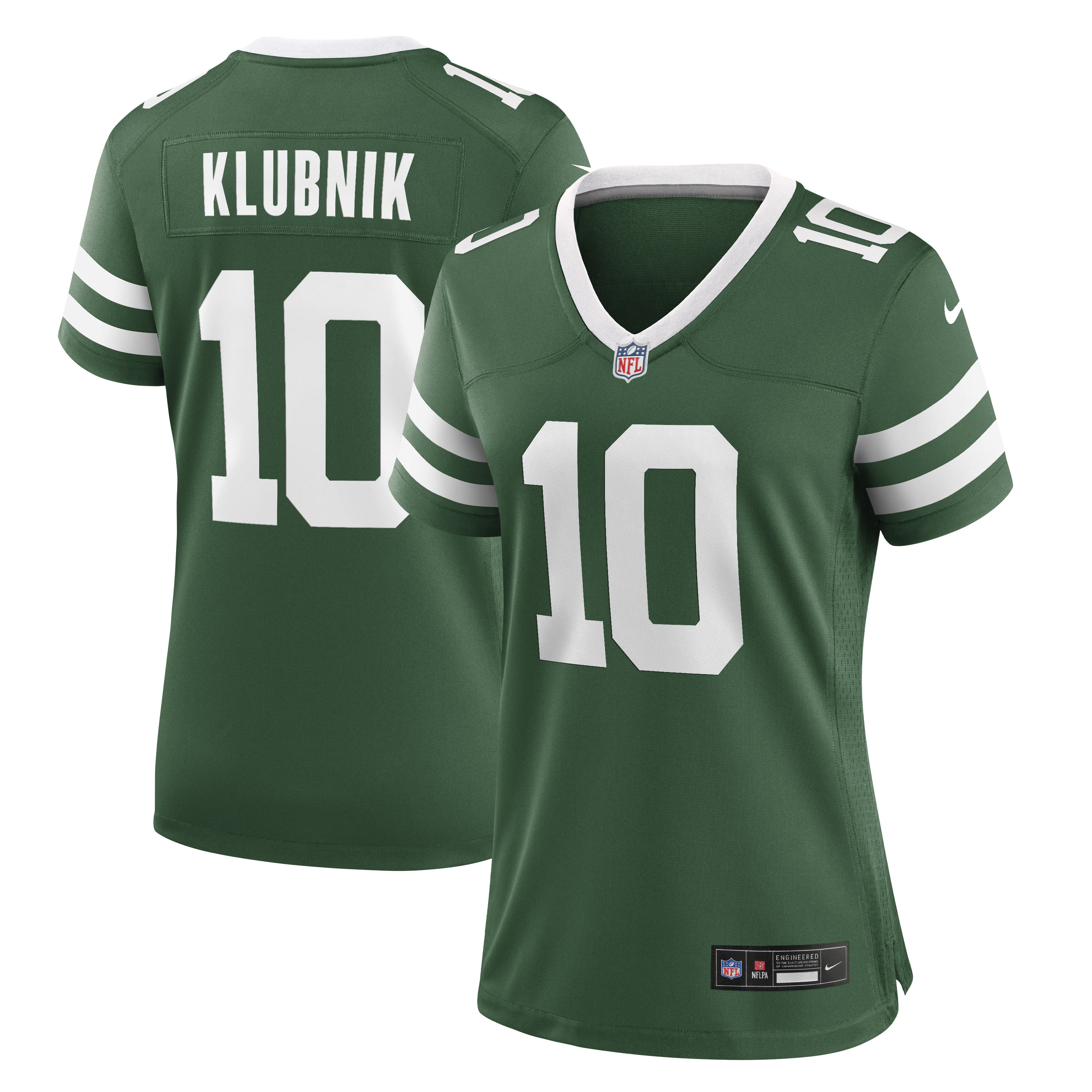 Women's Nike Cade Klubnik Legacy Green New York Jets Team Game Jersey