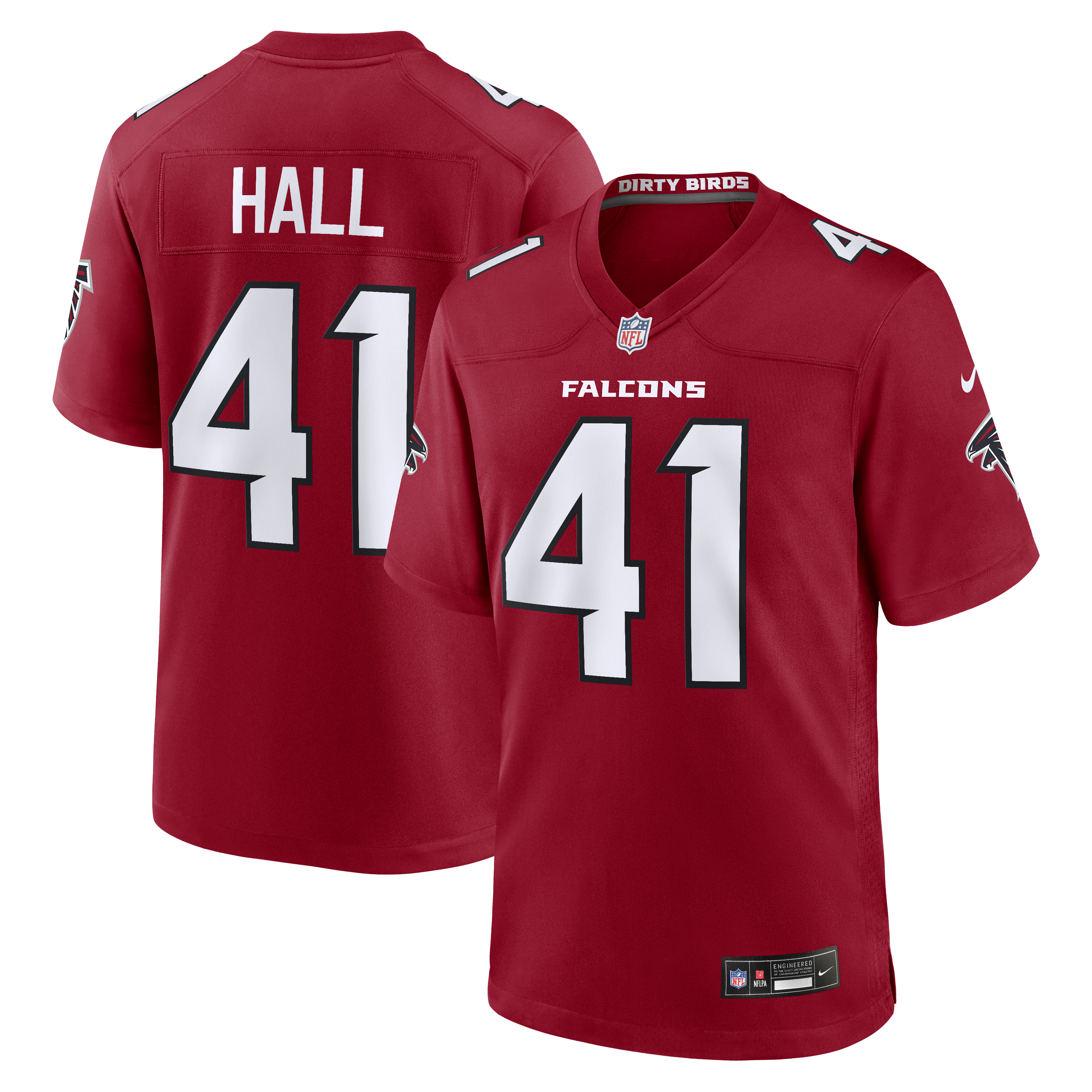 Men's Nike Darren Hall Red Atlanta Falcons Team Game Jersey