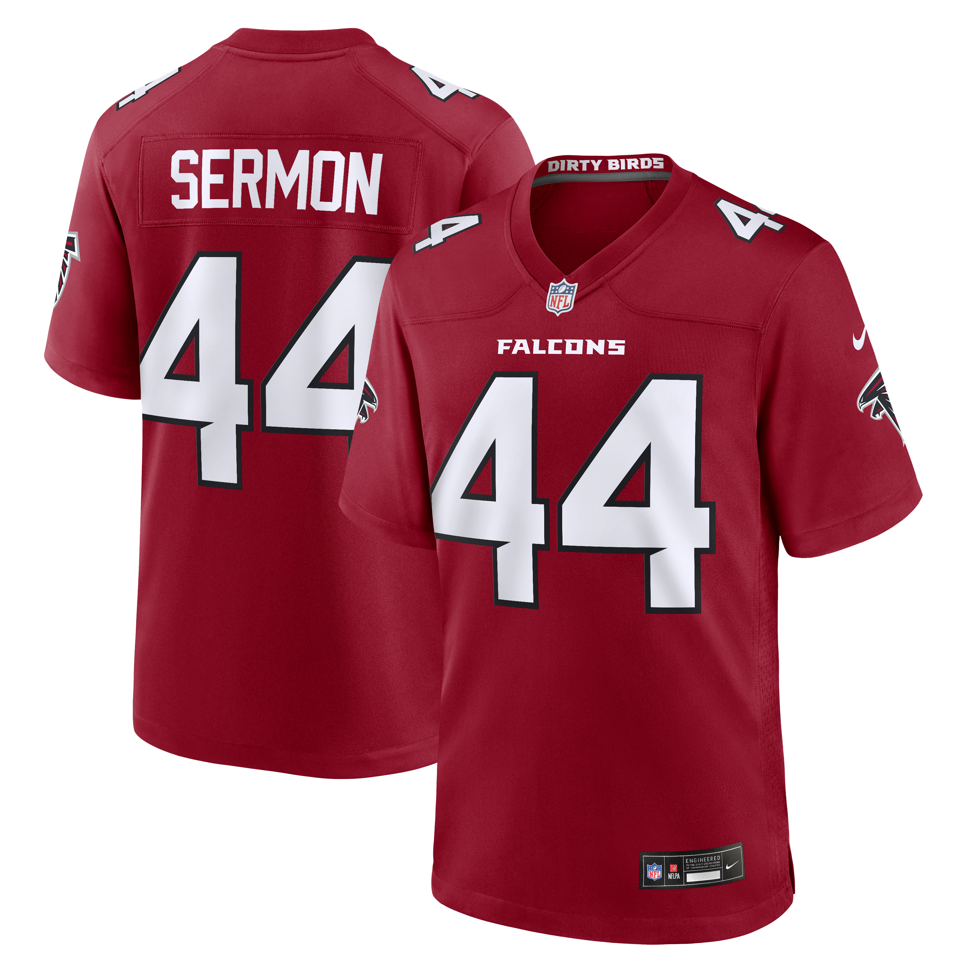 Men's Nike Trey Sermon Red Atlanta Falcons Team Game Jersey
