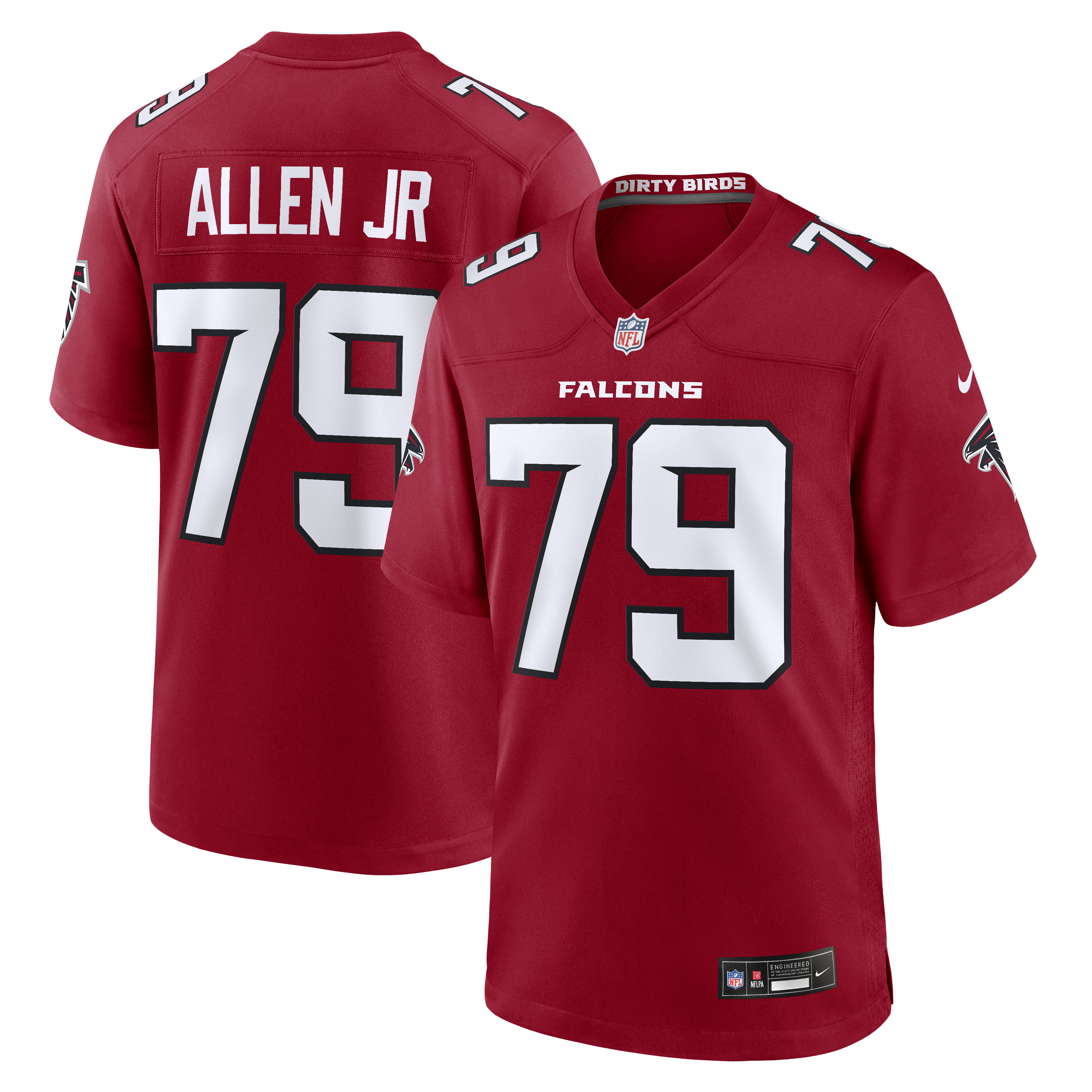 Men's Nike Carlos Allen Jr. Red Atlanta Falcons Team Game Jersey
