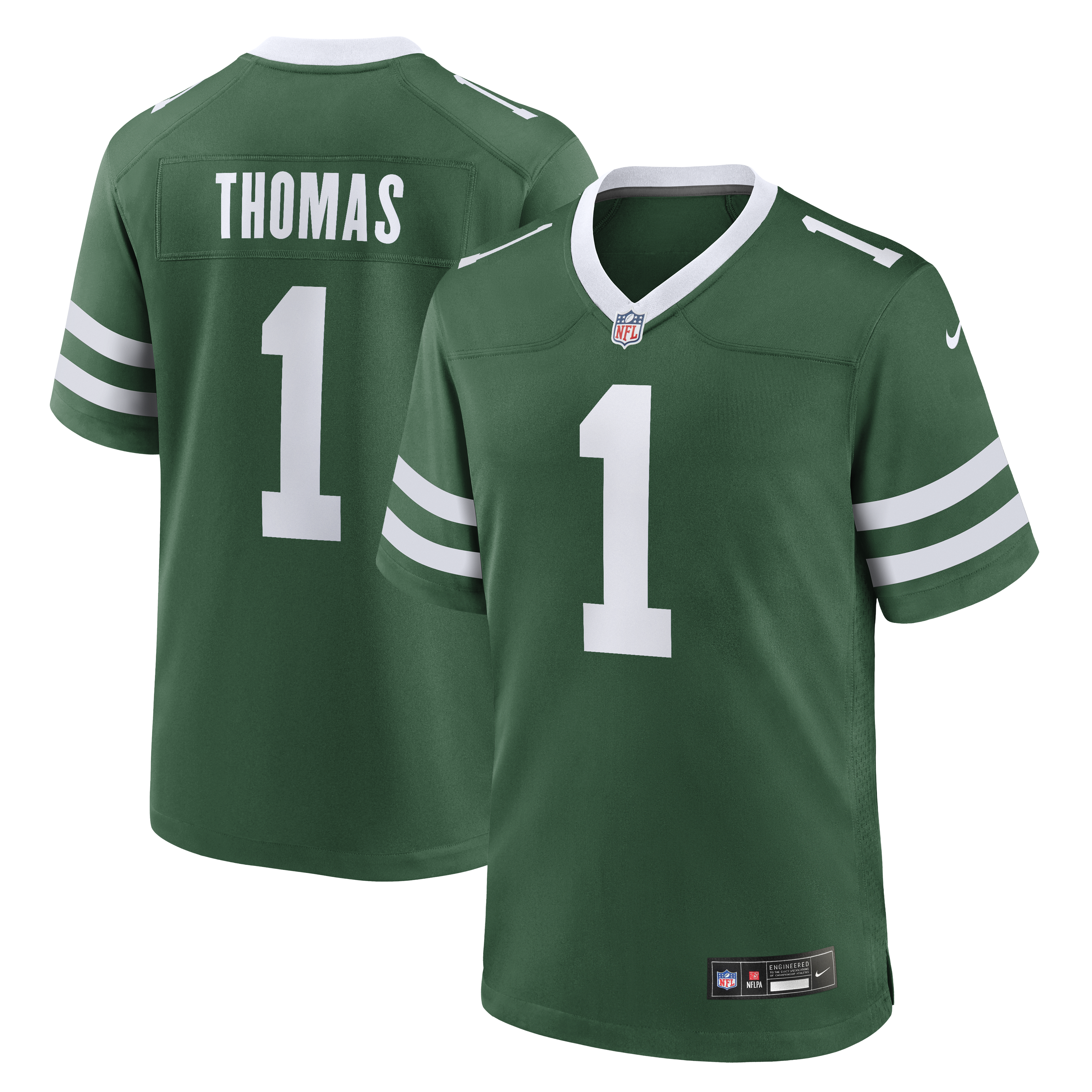 Men's Nike Azareye'h Thomas Legacy Green New York Jets Team Game Jersey