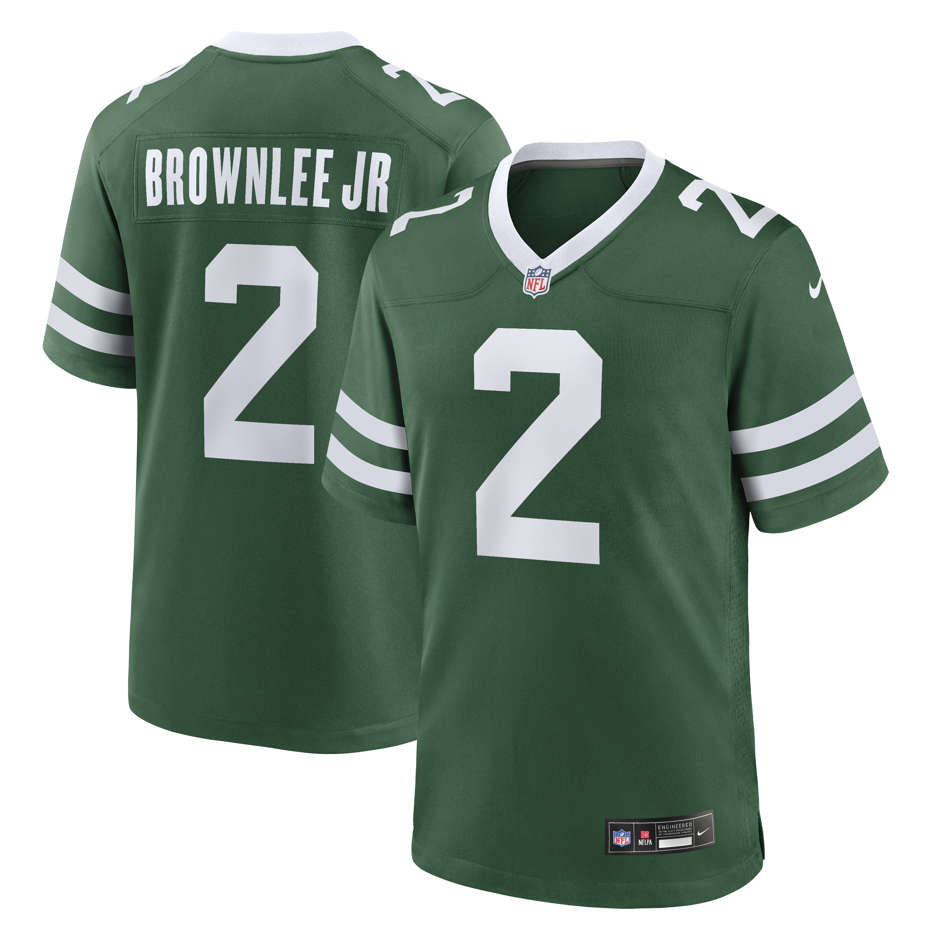 Men's Nike Jarvis Brownlee Jr. Legacy Green New York Jets Team Game Jersey