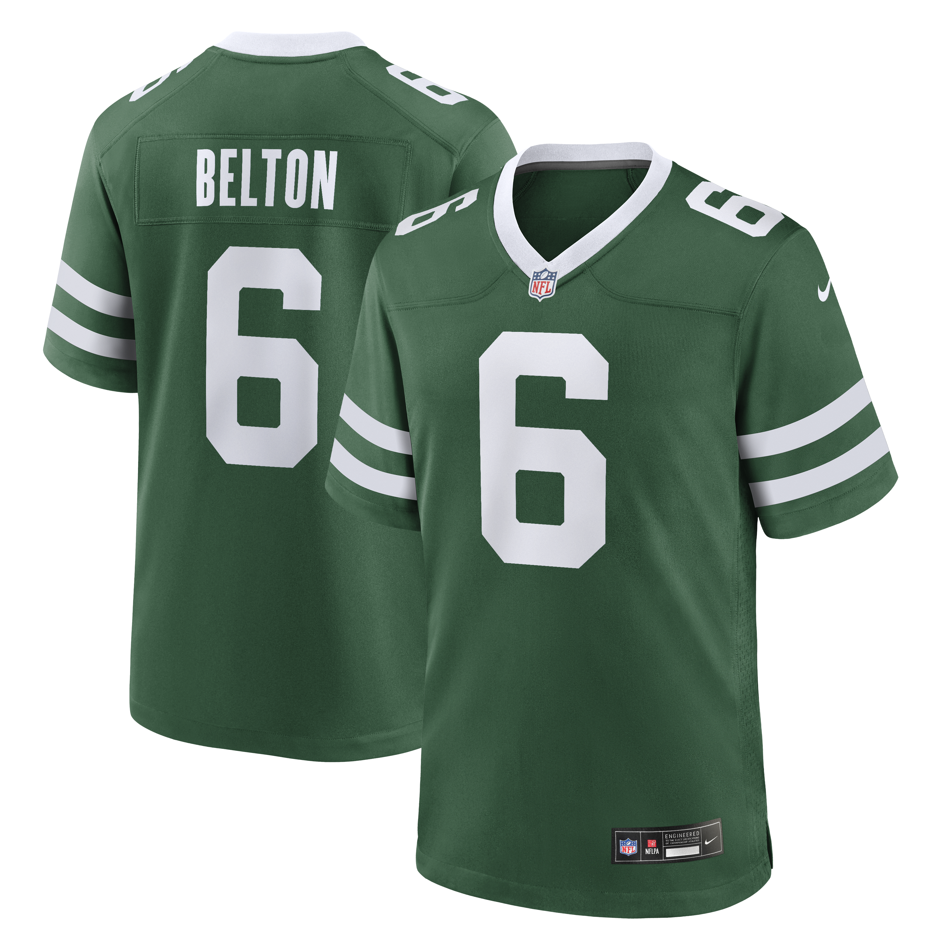 Men's Nike Dane Belton Legacy Green New York Jets Team Game Jersey
