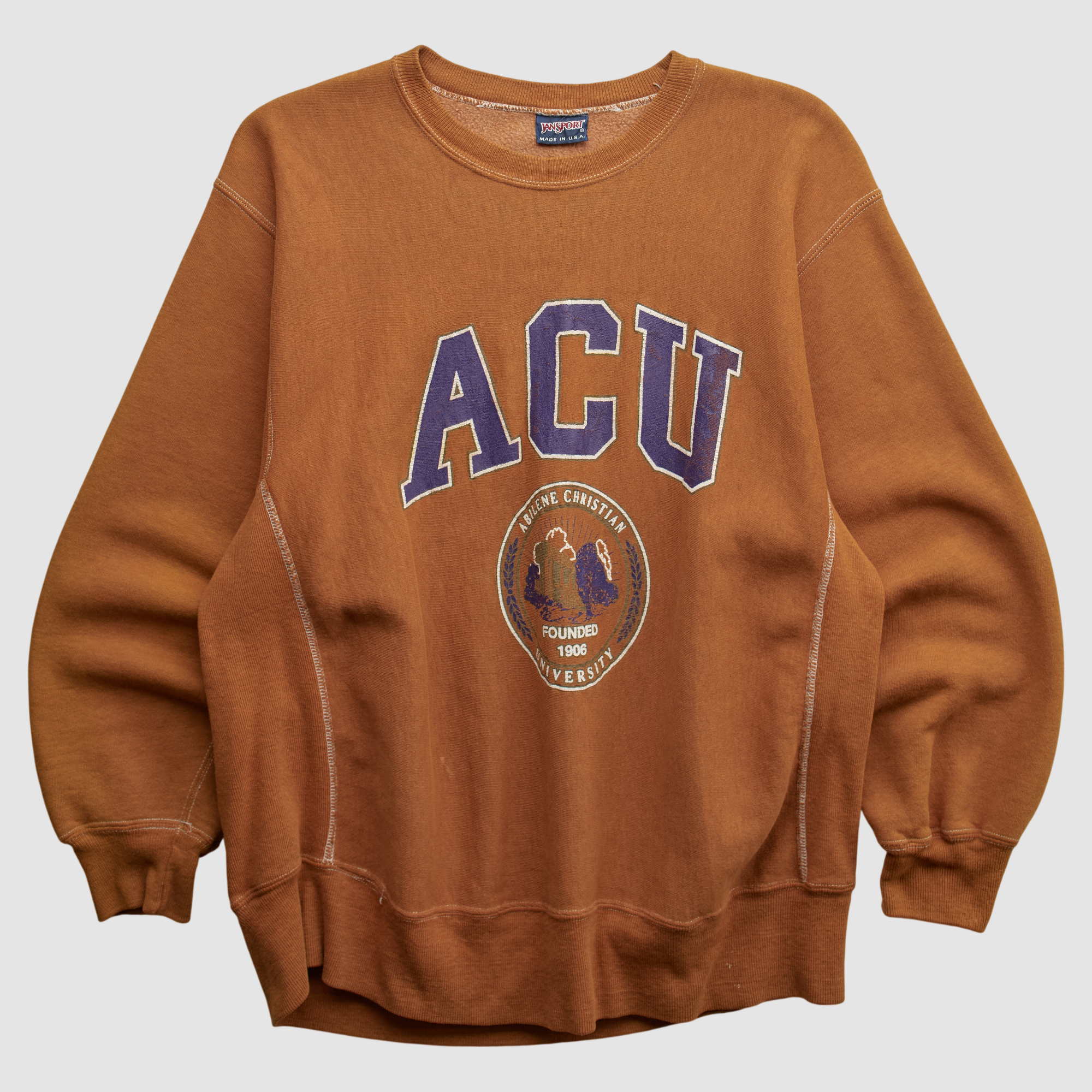 Abilene Christian University Wildcats Jansport 90s Pullover Sweatshirt – Clay – M by Fanatics Real Vintage