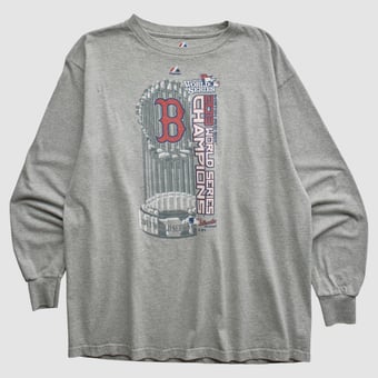World Series Majestic 2013 Long Sleeve T-shirt - Heather Gray - M by Fanatics Real Vintage