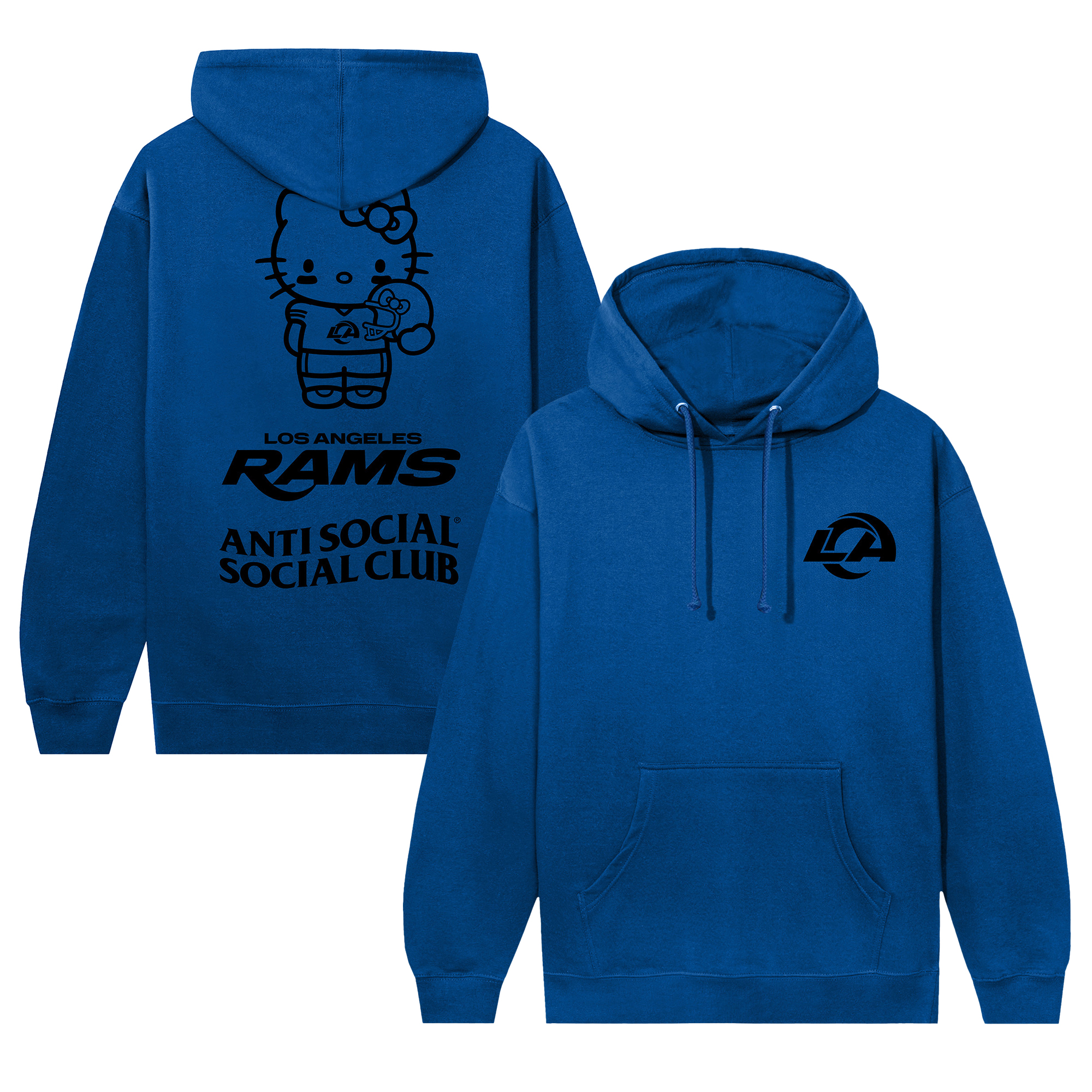 Unisex AntiSocialSocialClub Royal Los Angeles Rams Hello Kitty Touchdown Hoodie