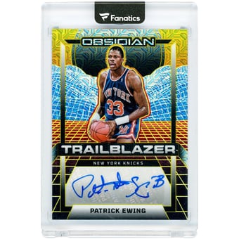 Patrick Ewing New York Knicks Autographed 2024-25 Panini Obsidian Trailblazer Electric Etch Molten Mojo Flood #TA-PEN #5/5 Card