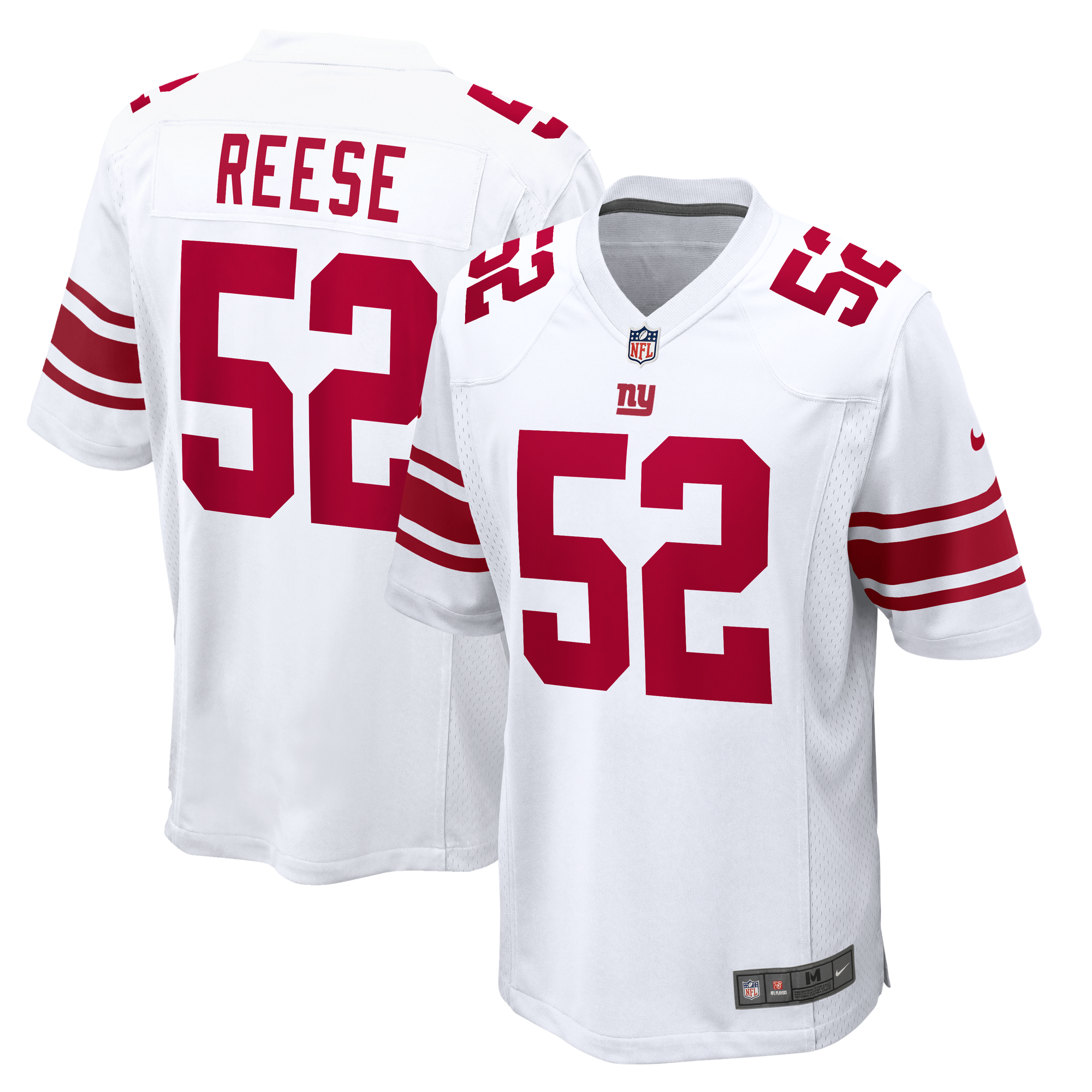 New York Giants Nike Game Road Jersey - White - Arvell Reese - Mens