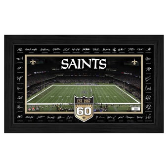 Highland Mint New Orleans Saints 12" x 20" 2026 Signature Gridiron Panoramic Framed Photo