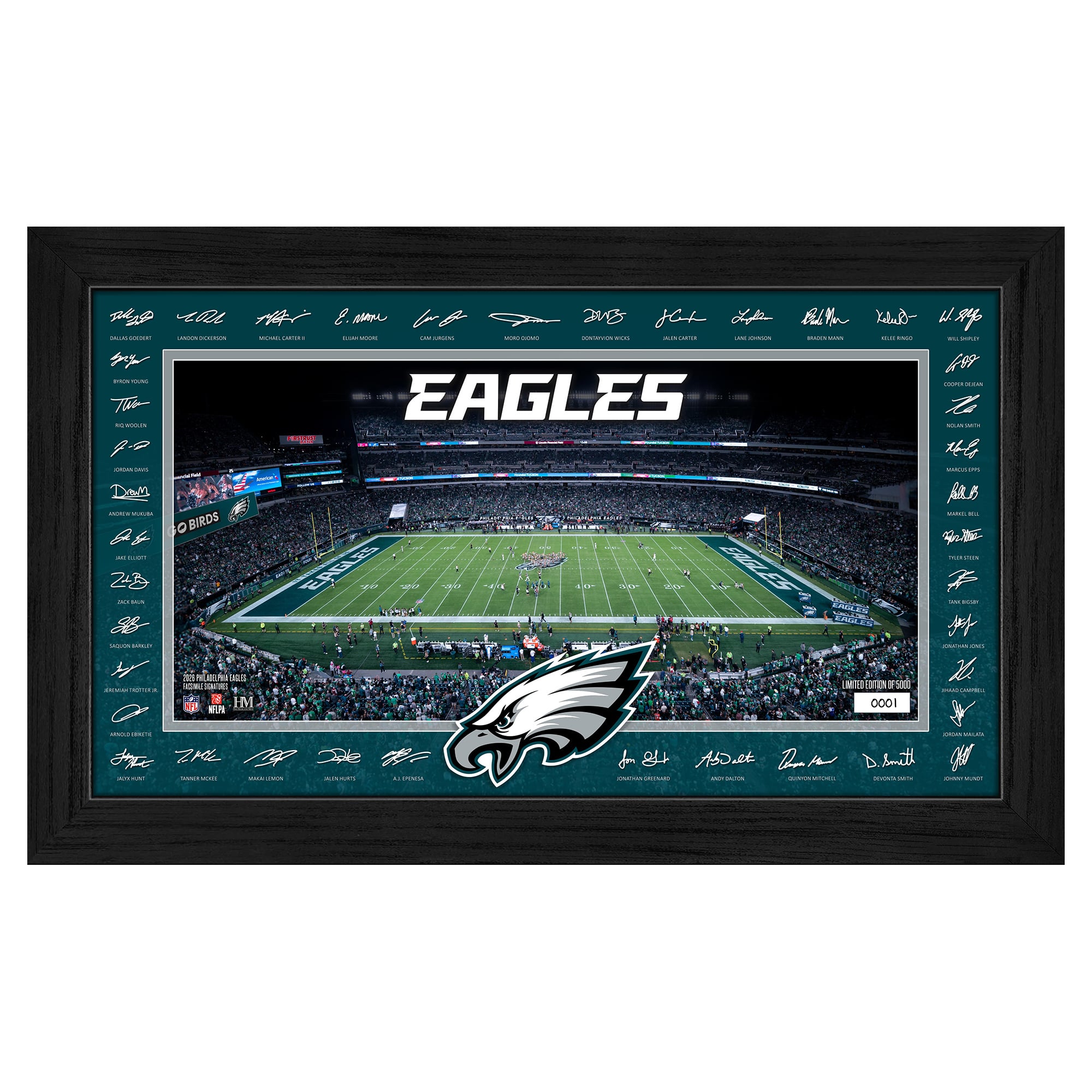 Highland Mint Philadelphia Eagles 12" x 20" 2026 Signature Gridiron Panoramic Framed Photo