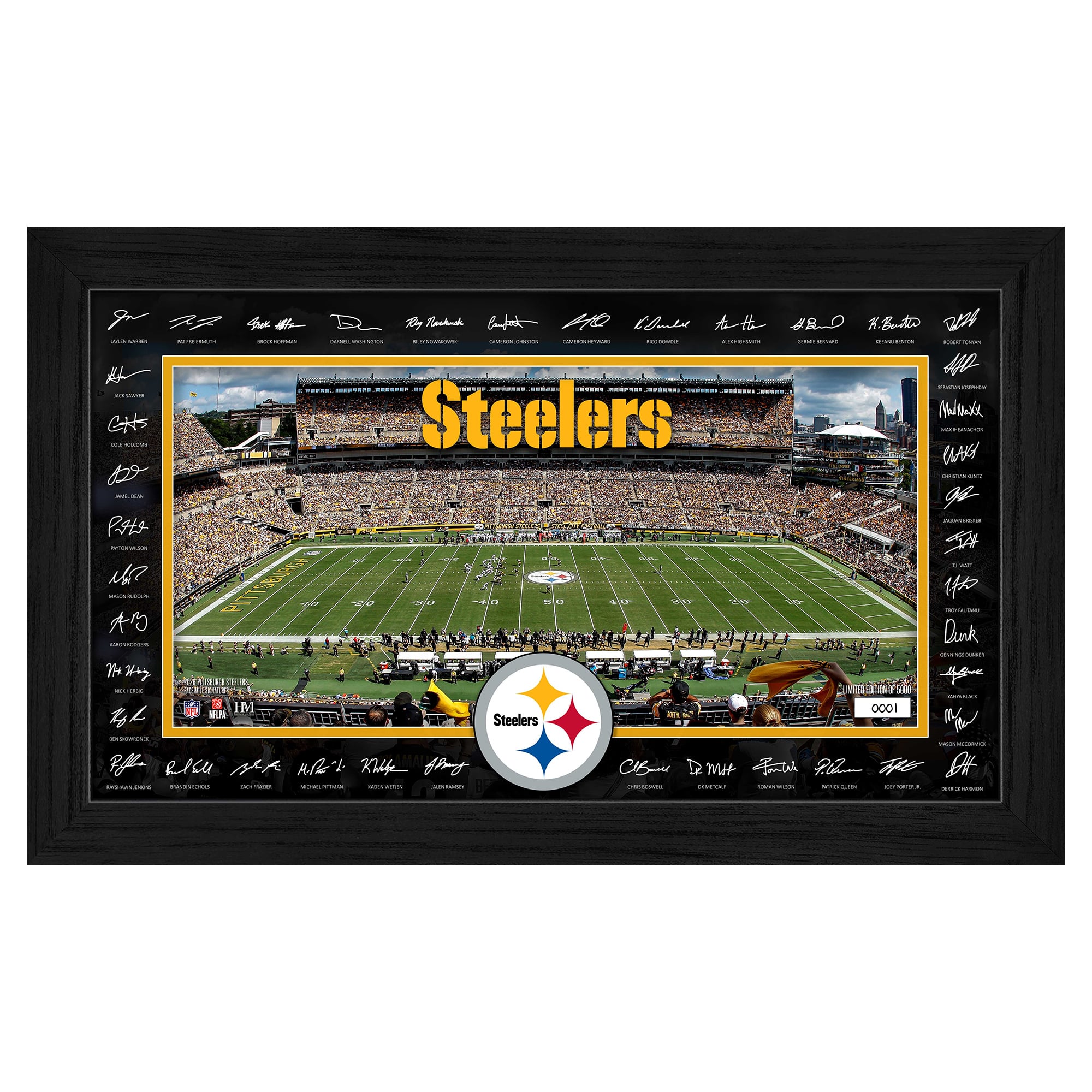 Highland Mint Pittsburgh Steelers 12" x 20" 2026 Signature Gridiron Panoramic Framed Photo