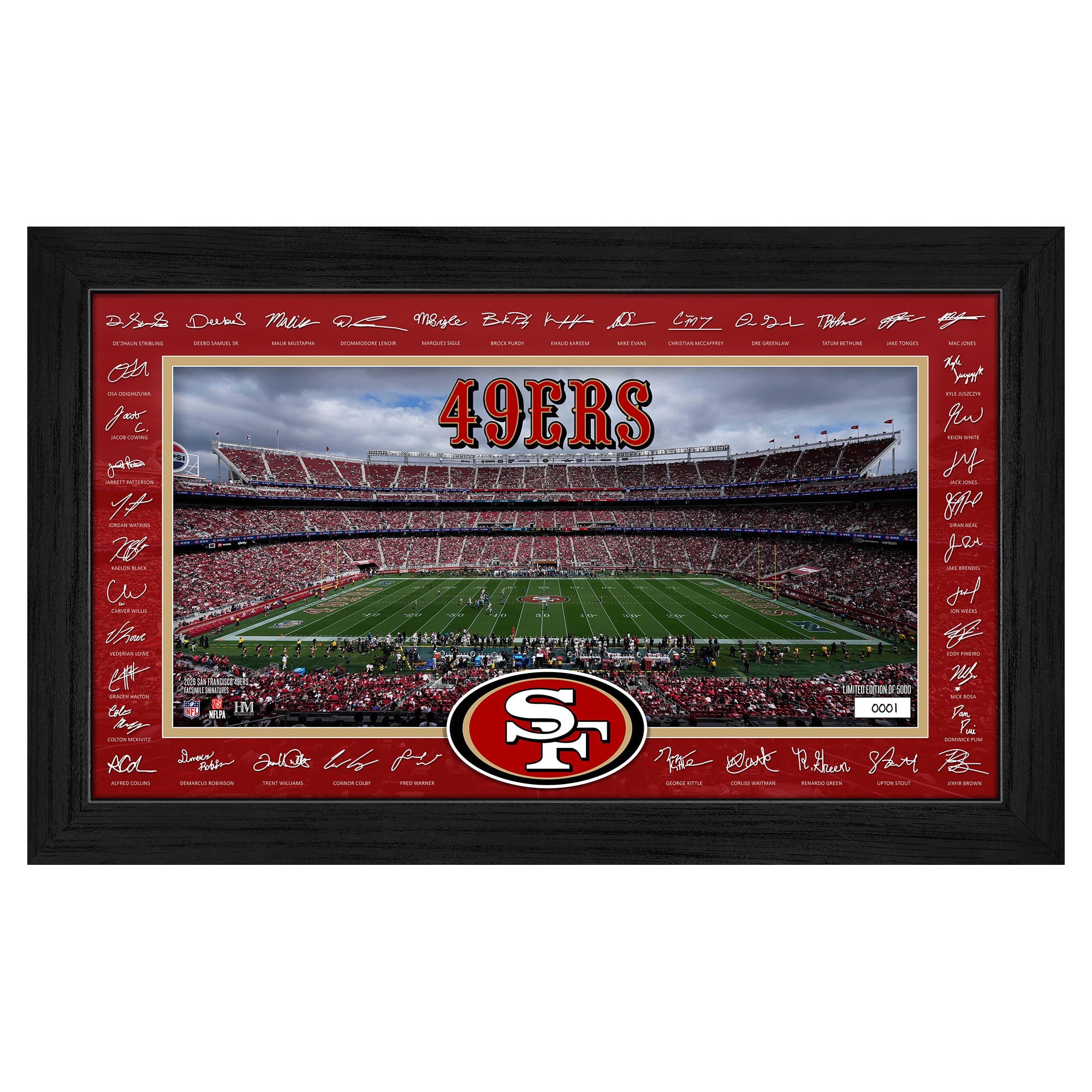 Highland Mint San Francisco 49ers 12" x 20" 2026 Signature Gridiron Panoramic Framed Photo
