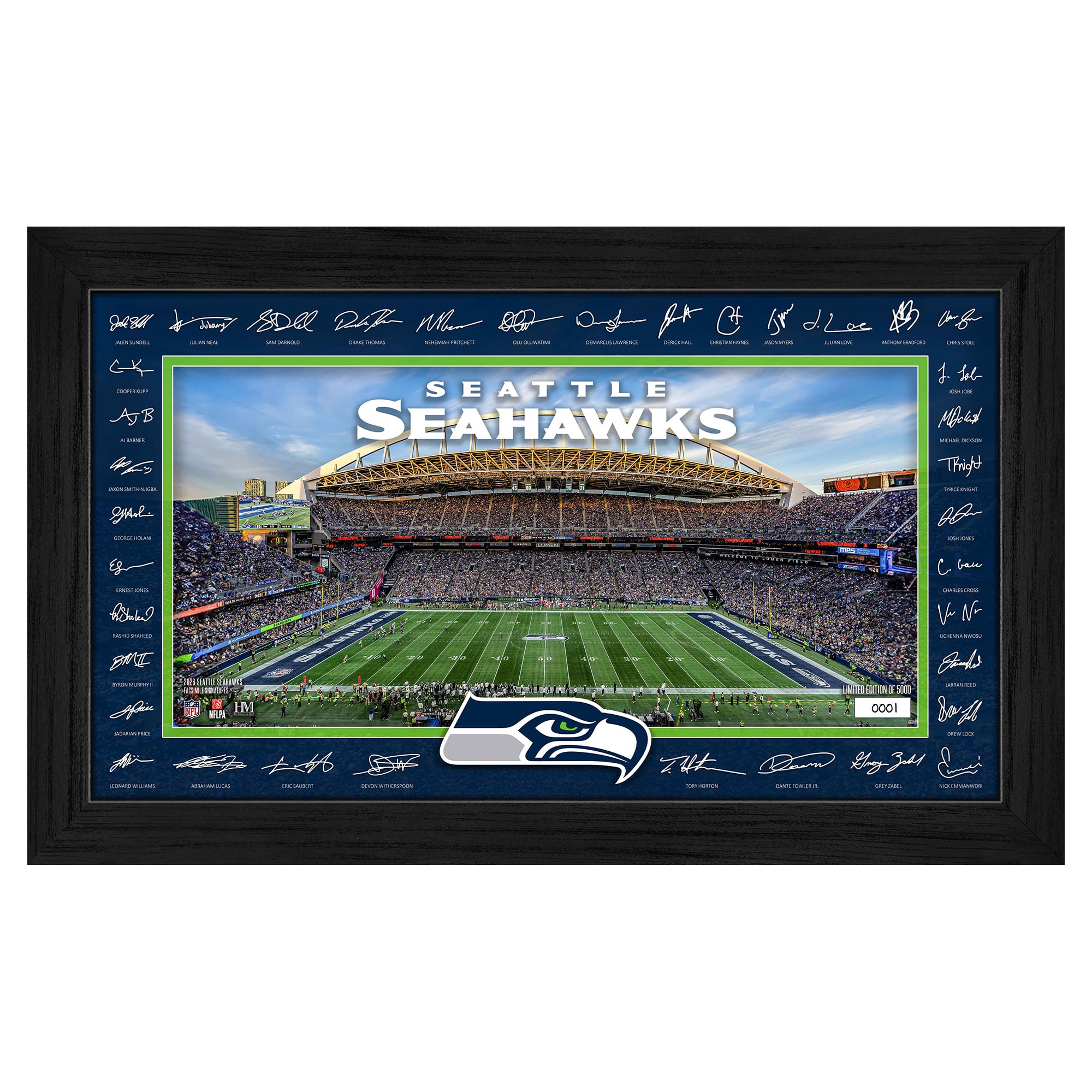 Highland Mint Seattle Seahawks 12" x 20" 2026 Signature Gridiron Panoramic Framed Photo